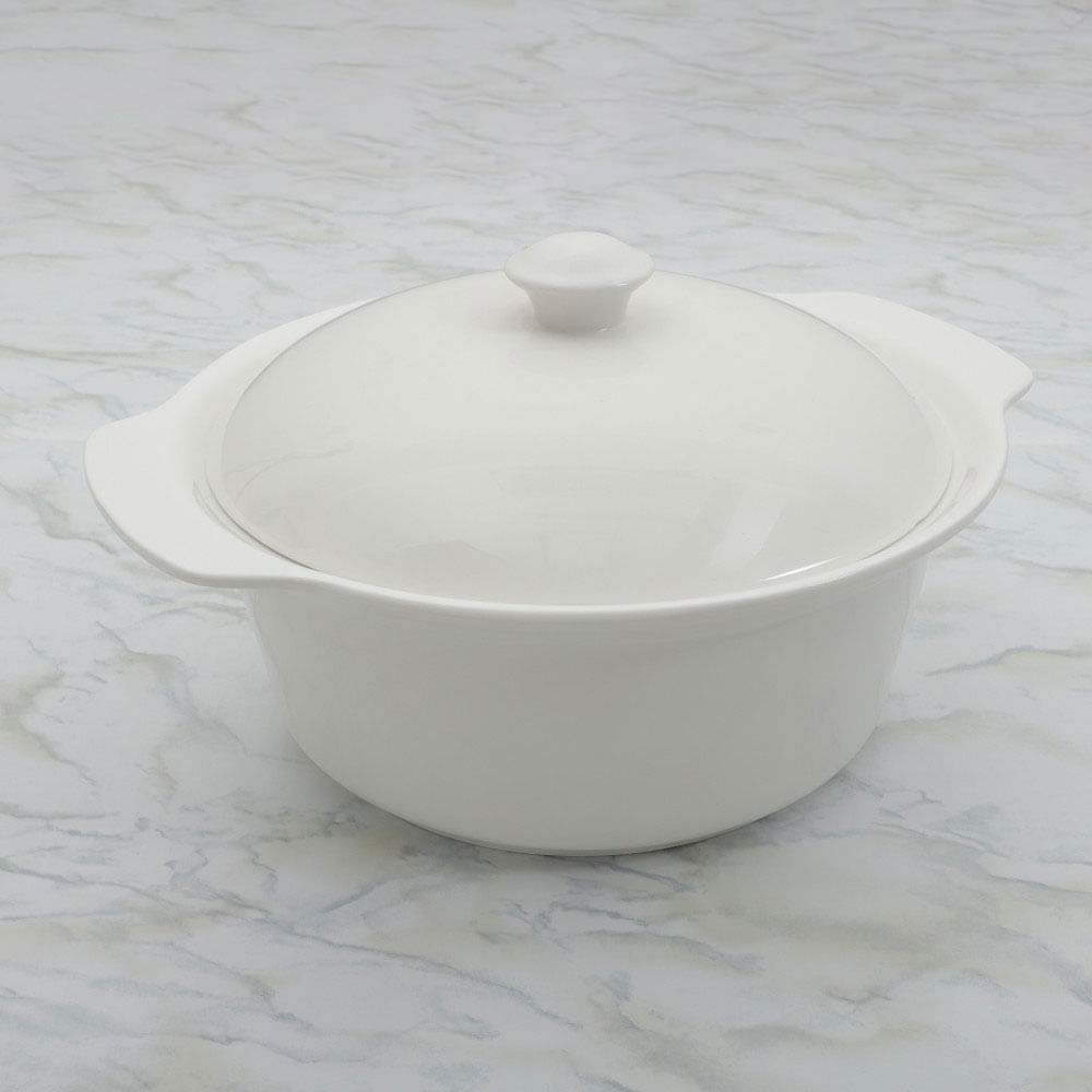 Pieza de servir con tapa de porcelana 2.3 litros