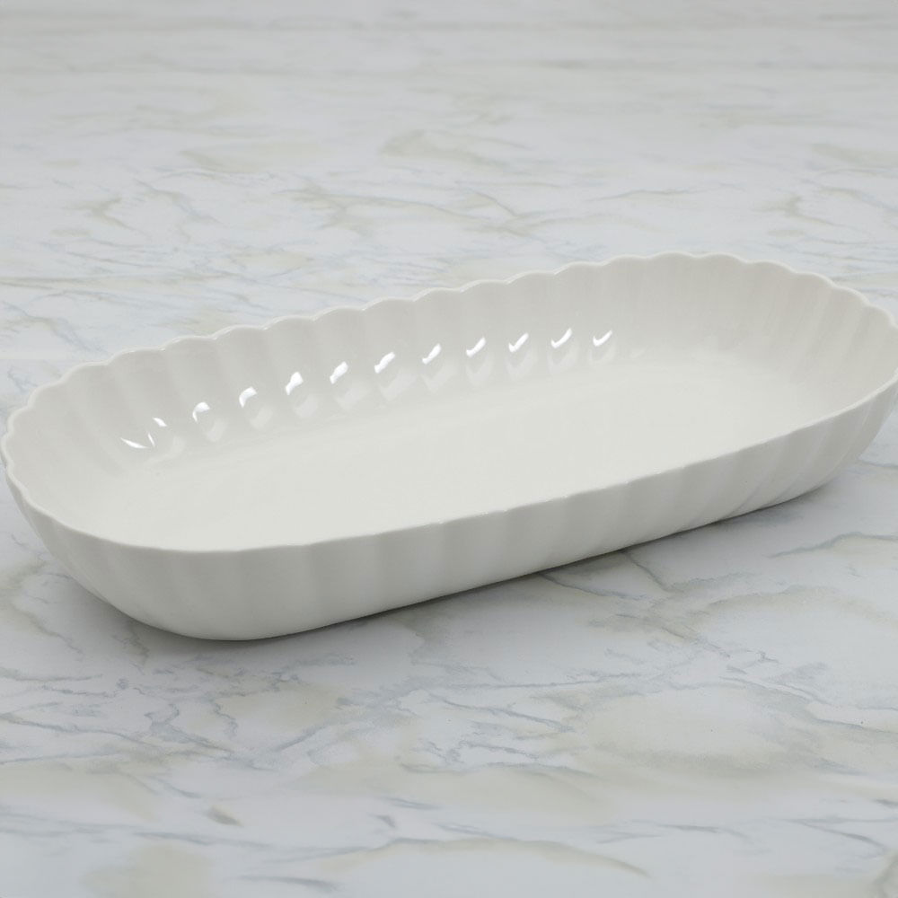 Plato Groove para servir de porcelana 40x20 cm