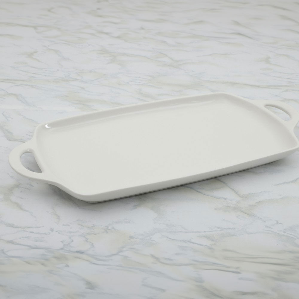 Plato para servir rectangular de porcelana 40.5x20 cm