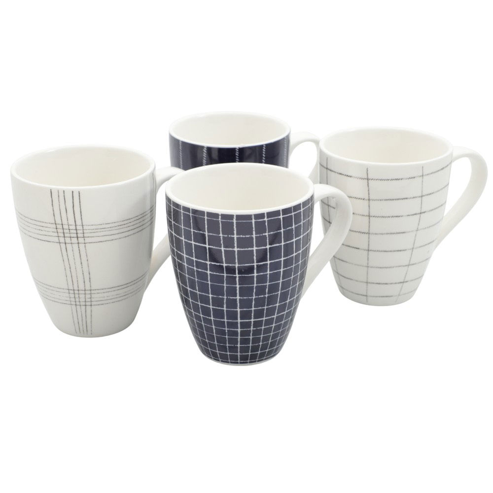 Set de 4 tazas de porcelana 320 ml