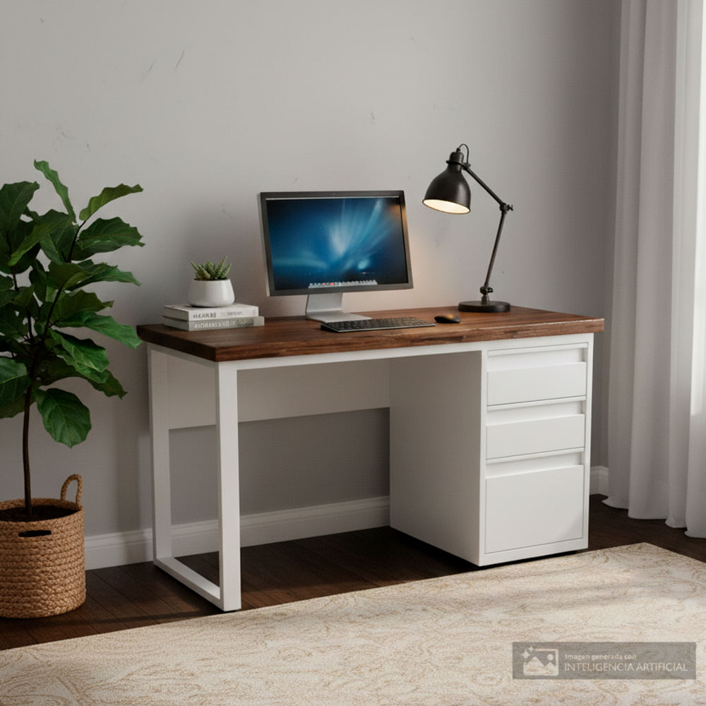 Mesa escritorio con gavetas en 2 colores