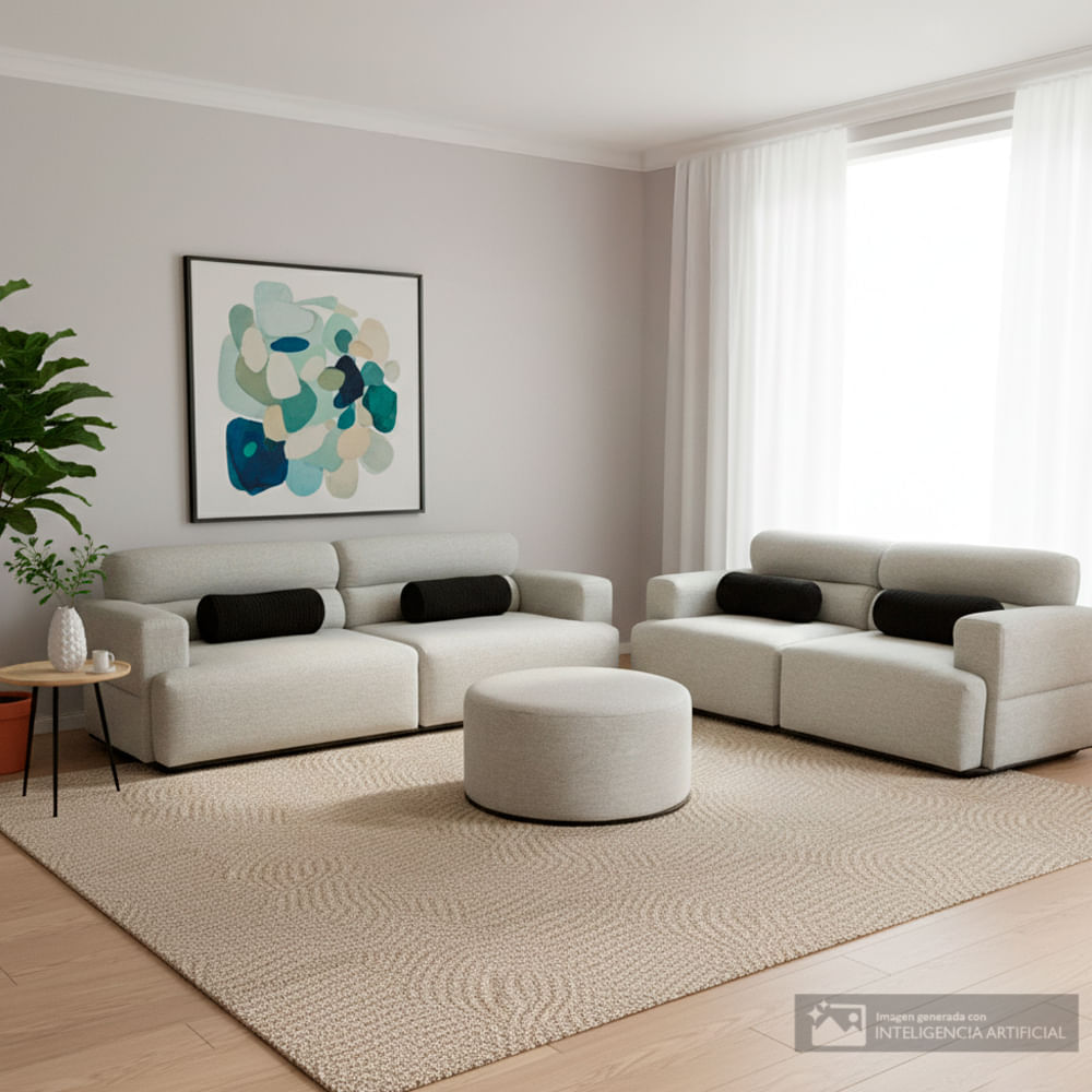 Sala Berlin 3-2-Ottoman gris claro