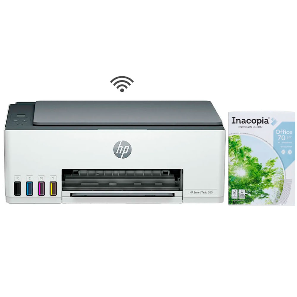 Impresora multifuncional HP 580 Smart Tank Wi-Fi + Resma