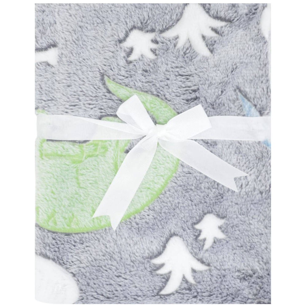 Frazada multicolor con estampado de dinosaurio para bebé