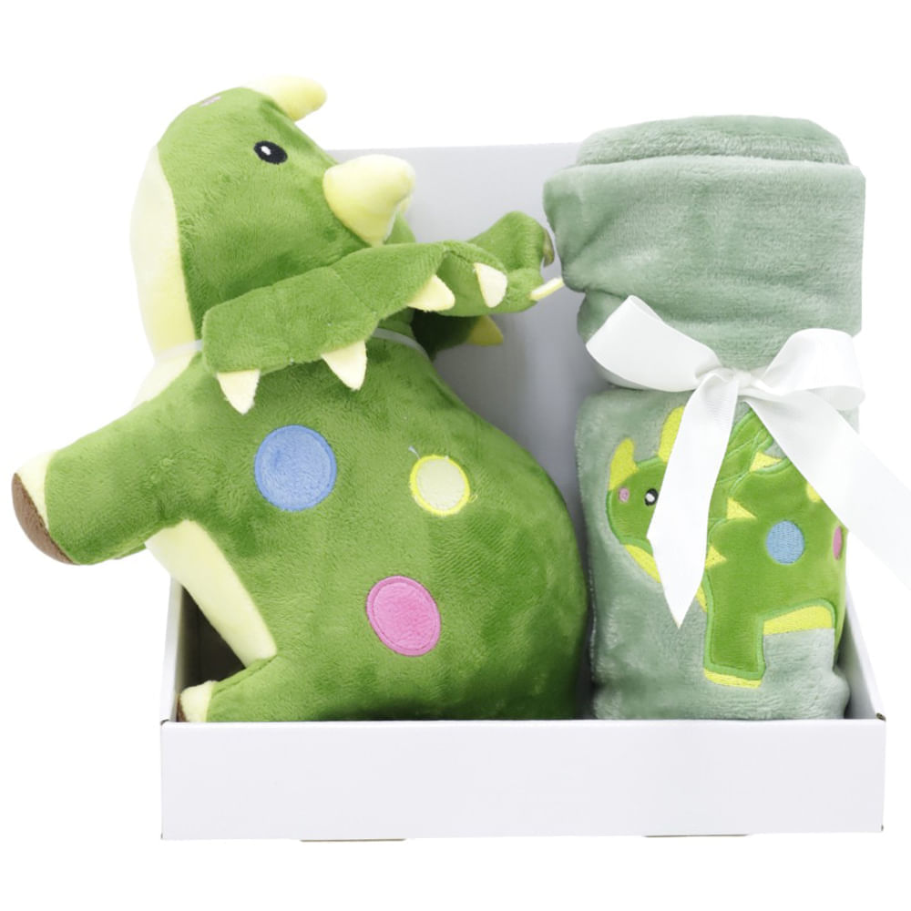 Frazada con peluche de dinosaurio para bebé