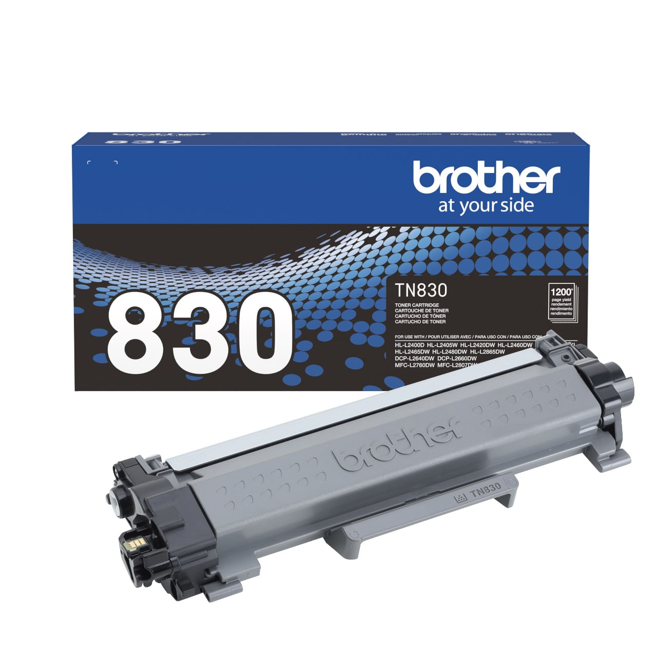 Cartucho de toner negro Brother tn830- 1200 paginas
