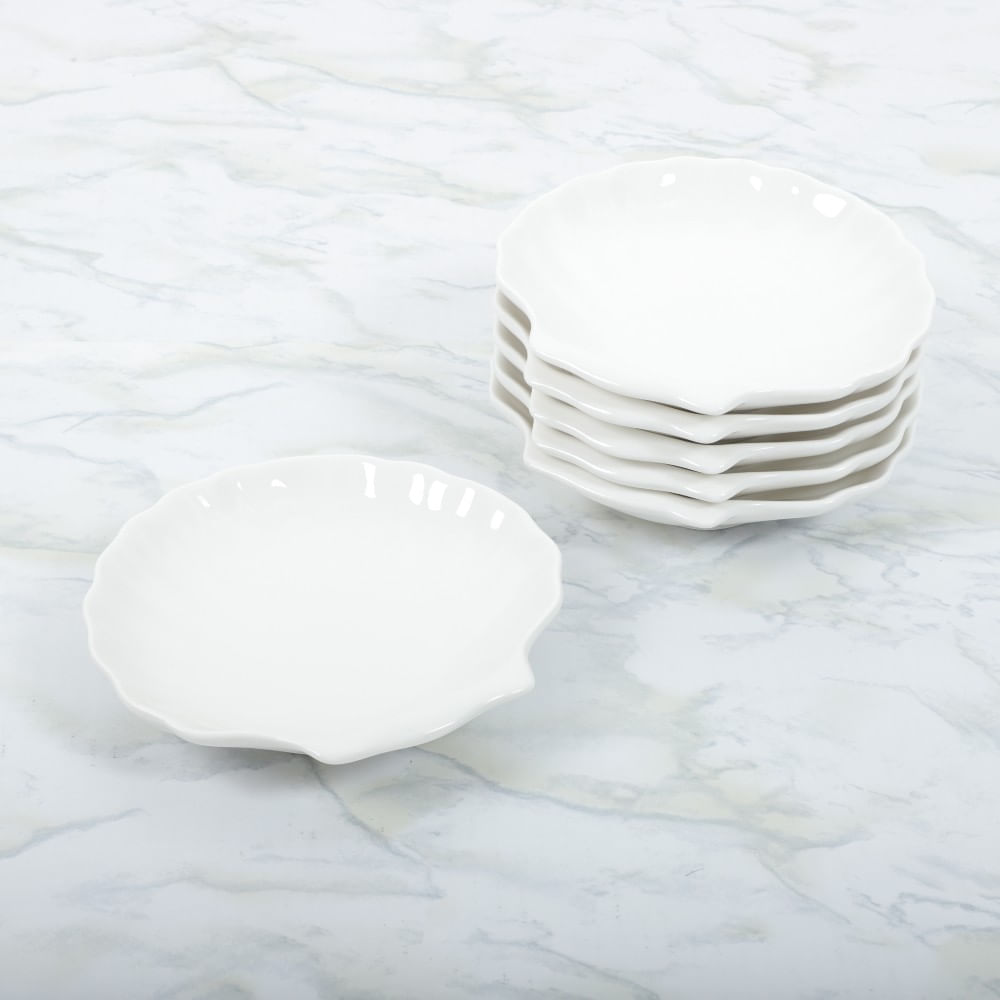 Set de 6 platos Oceana de porcelana para servir 15 cm