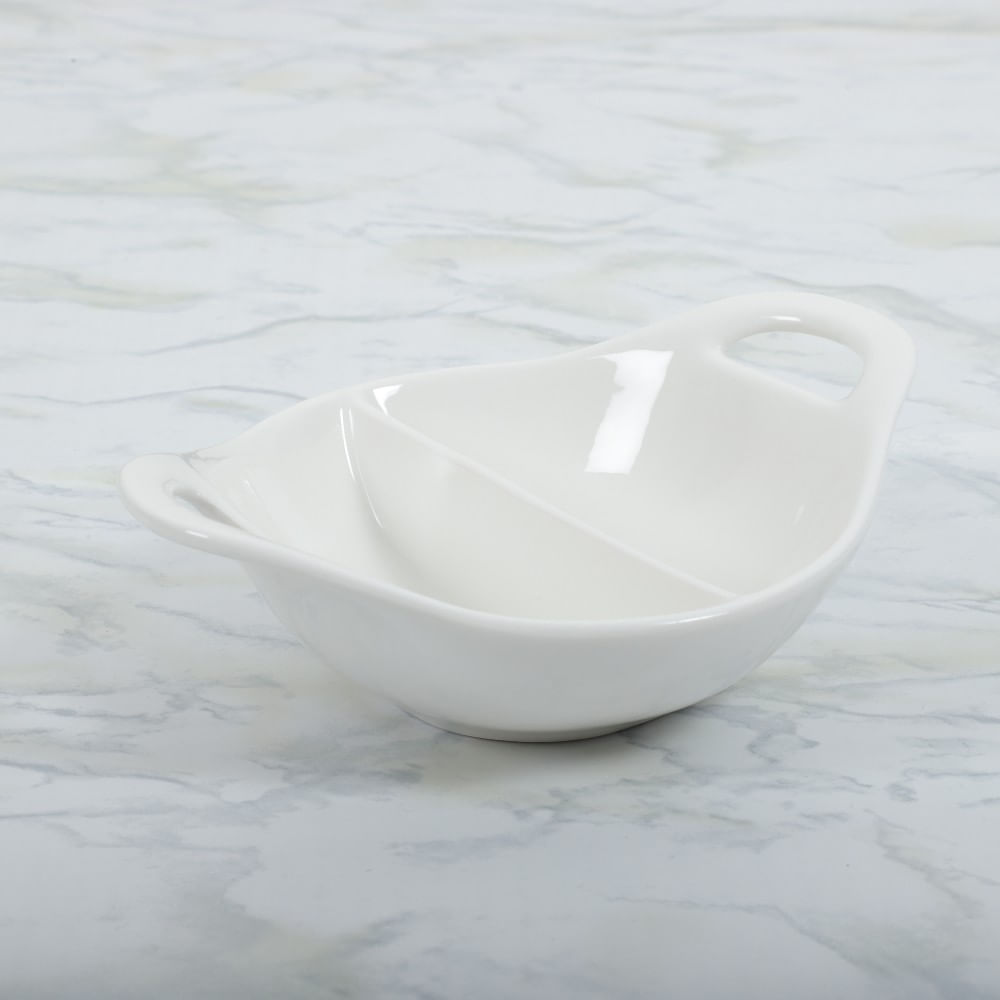 Bowl Handles de porcelana con división  13x16 cm