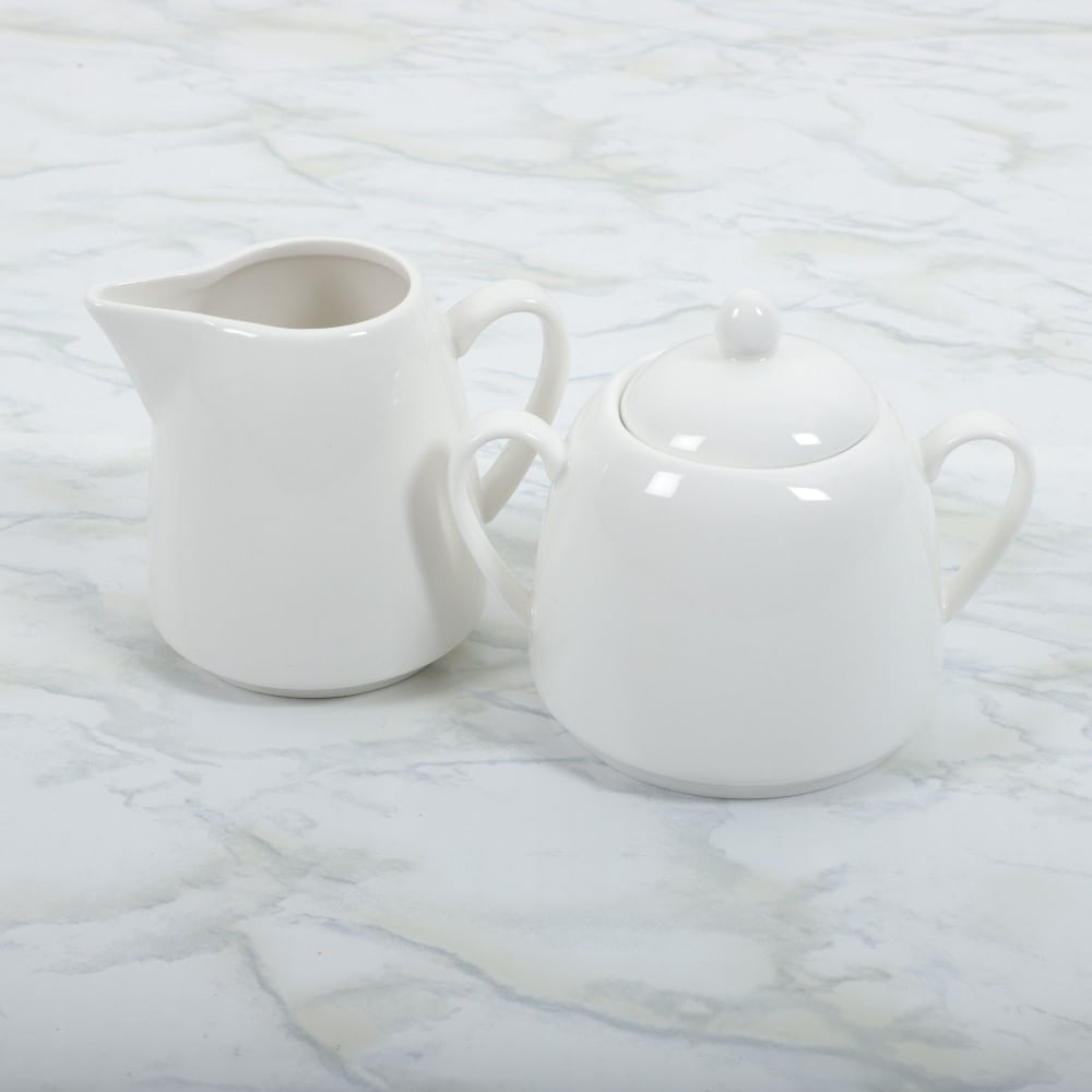 Set cremera y azucarera de porcelana 10x9.5 cm