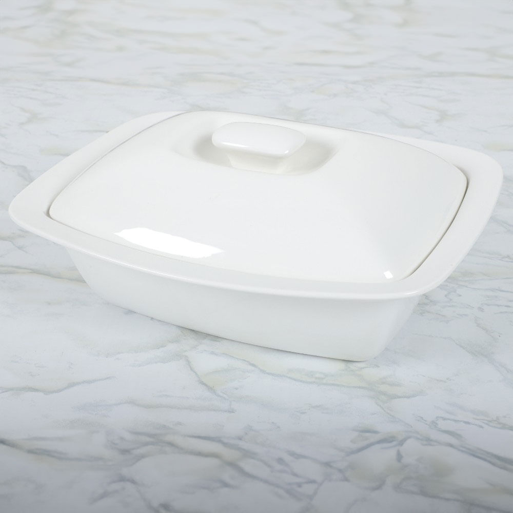 Set de pieza de servir de porcelana con tapa 33x26 cm