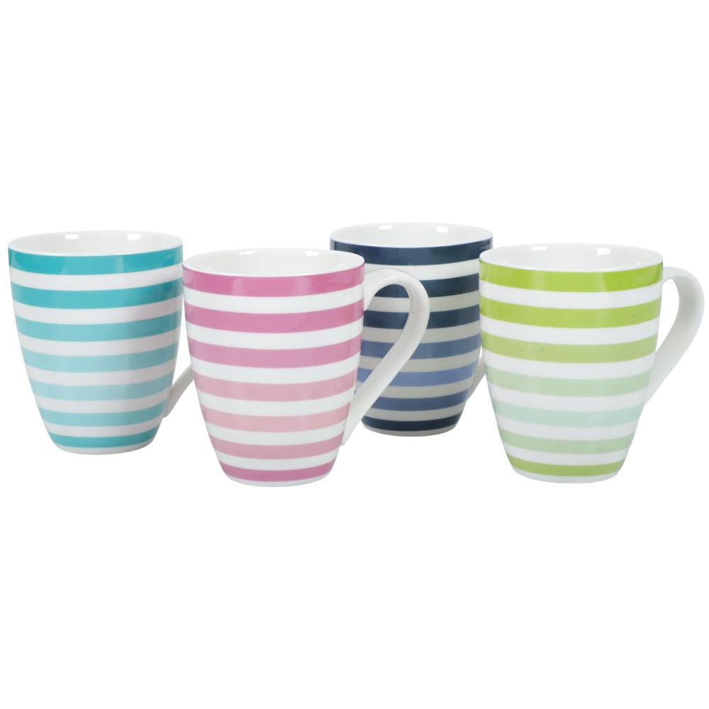 Set de 4 tazas Monroe de porcelana 300 ml