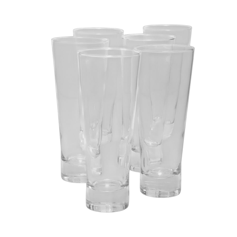 Set de 6 vasos cervecero de vidrio 400 ml