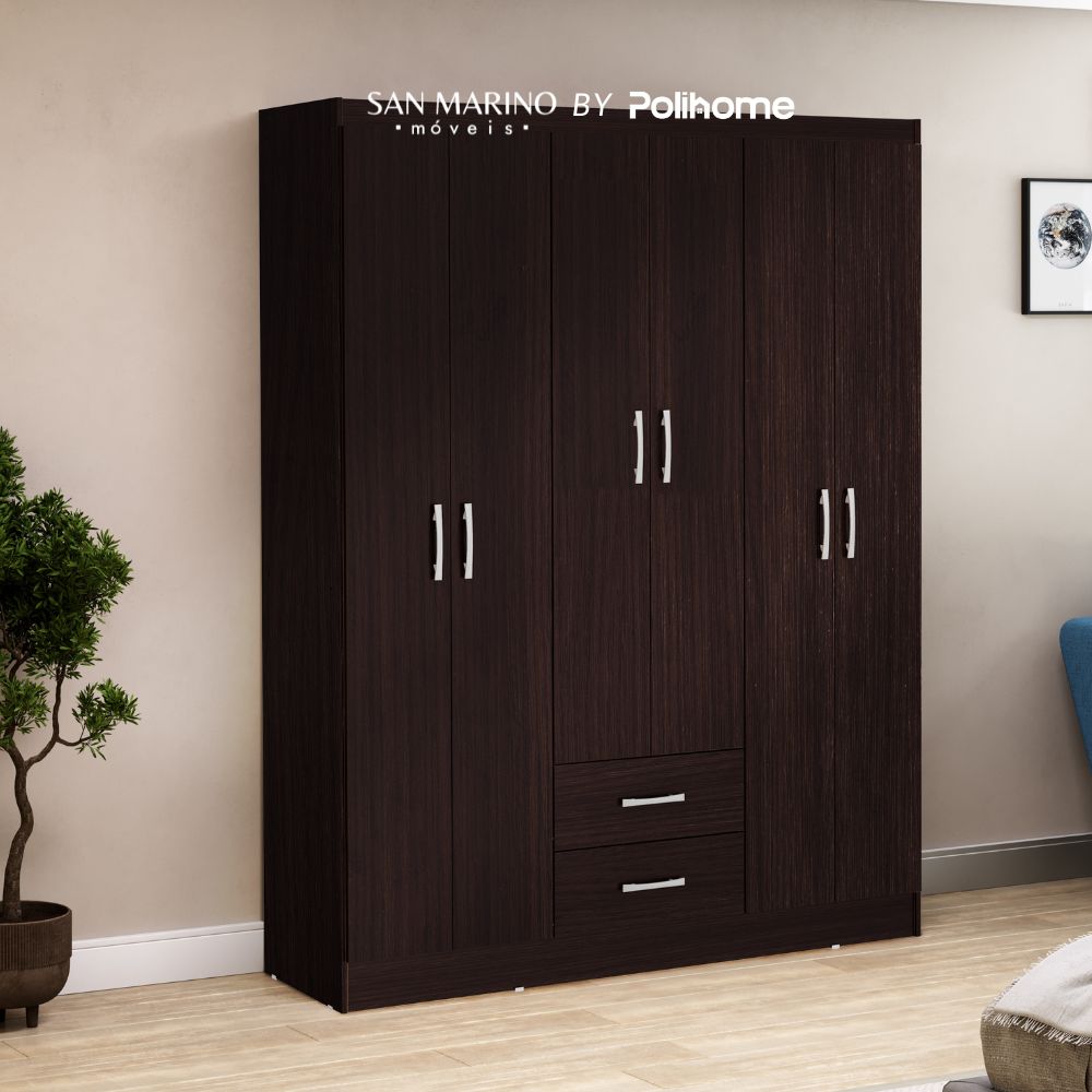 Ropero Roma 6 puertas 2 cajones