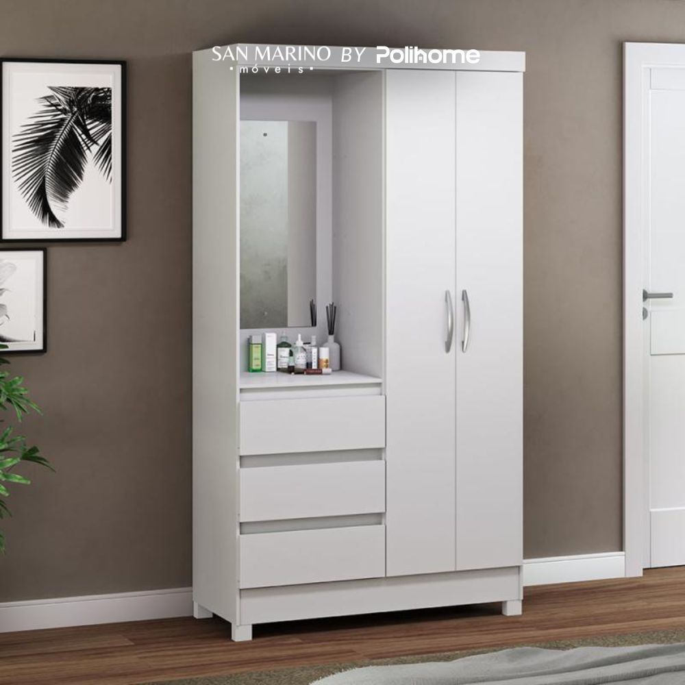 Ropero 2 puertas con Tocador integrado de 3 cajones