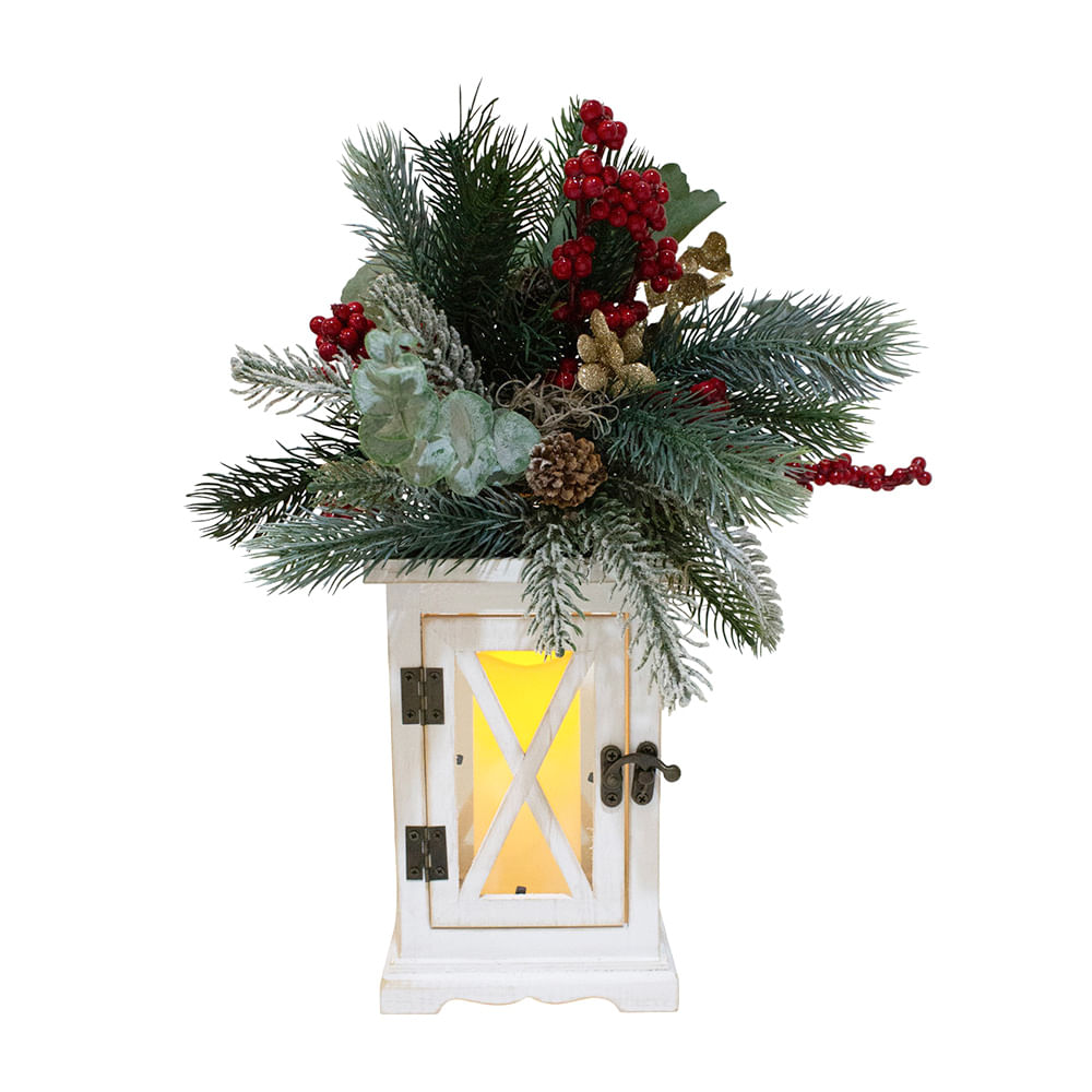 Farol blanco navideño