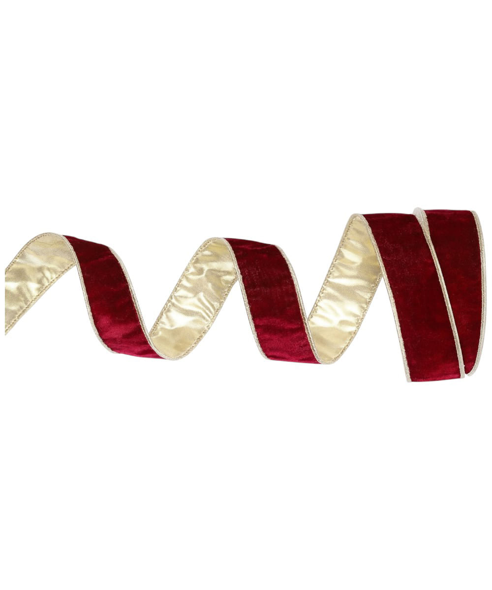 Listón rojo terciopelo burgundy 2.5 x 823 cm