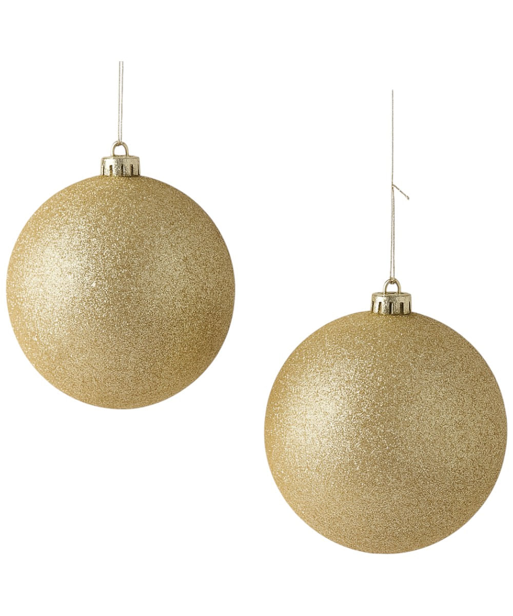 Set de 2 esferas navideñas con glitter champagne 20 cm