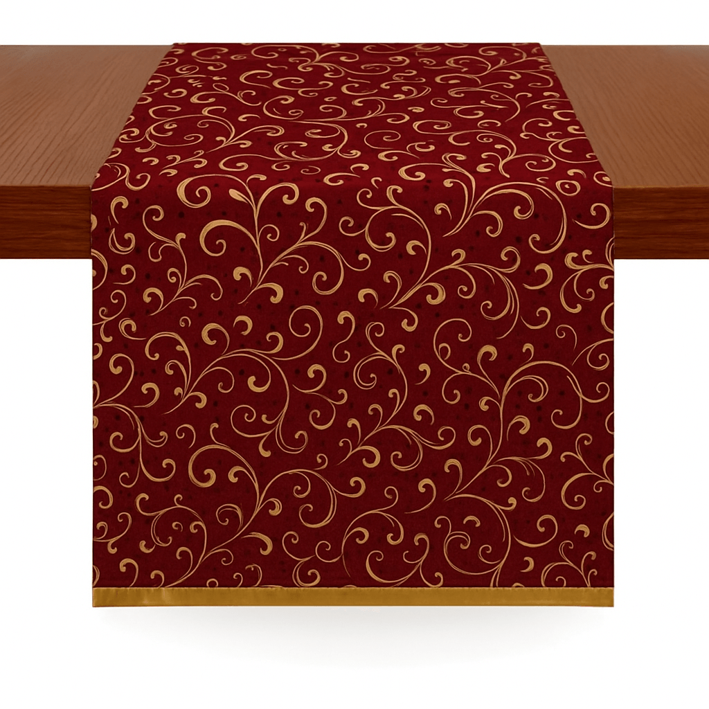 Camino de mesa decorativo burgundy 182 x 33 cm