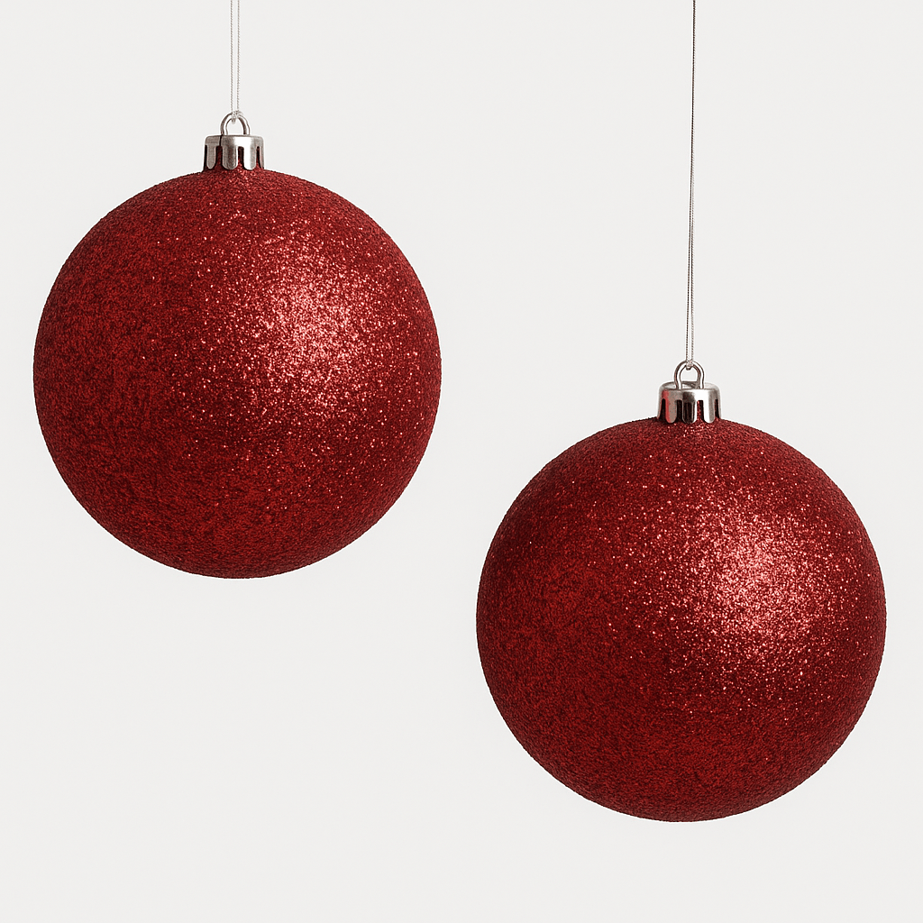 Set de 2 esferas navideñas burgundy 20 cm