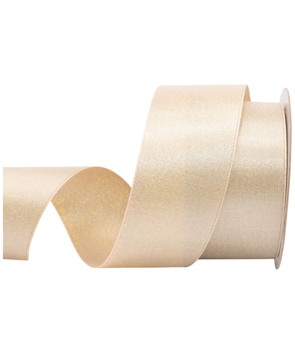 Listón para árbol plateado con glitter 3.8 cm x 10 yd