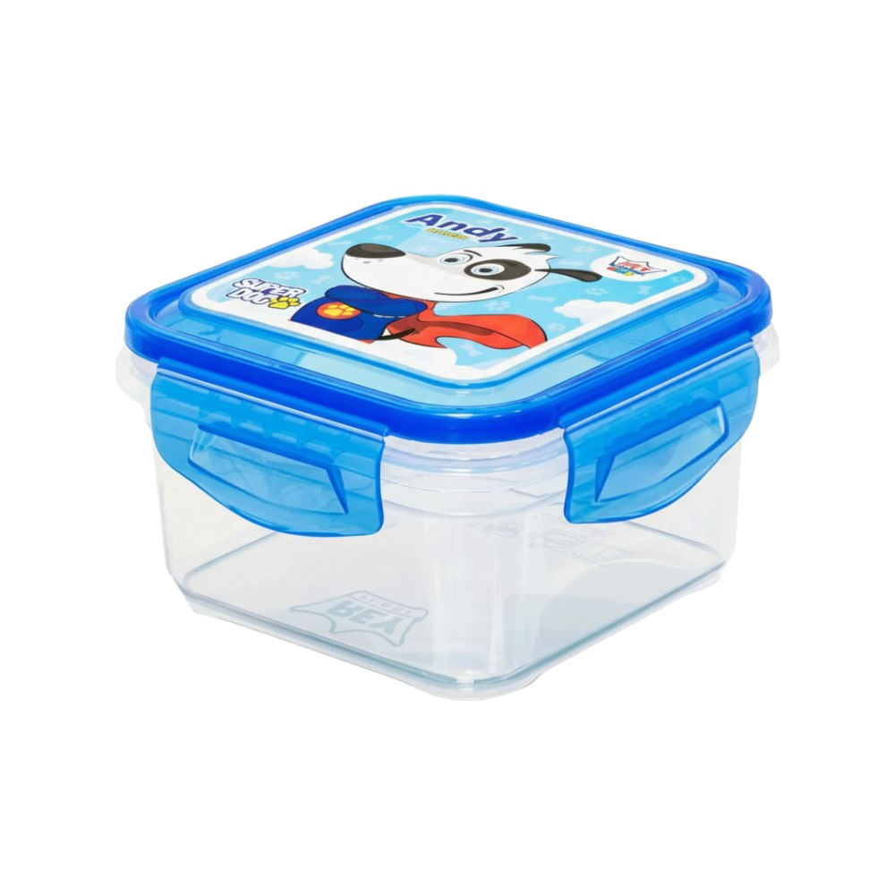 Deposito Cuadrado Super Dog 730 ml color azul