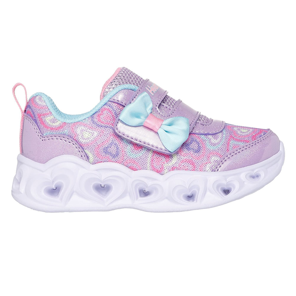 Zapato deportivo casual Skechers morado para niña bebé