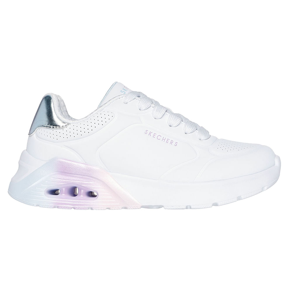 Zapato deportivo casual skechers blanco para niña