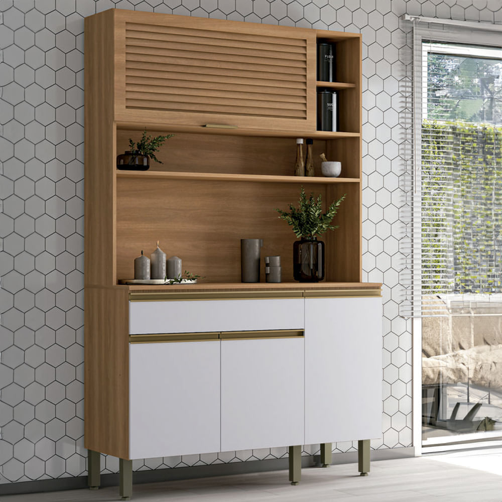 Cocina compacta Macadamia 197 cm x 120 cm x 46.6 cm