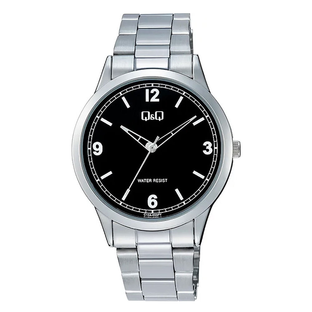 Reloj Q&Q análogo métalico color plateado para hombre