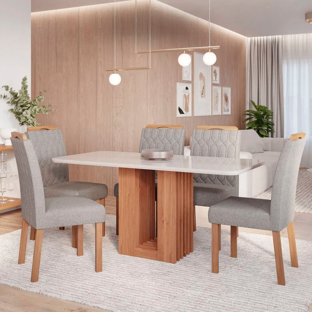 Juego de Comedor Ariela 1.60 cm Vidrio para 6 personas