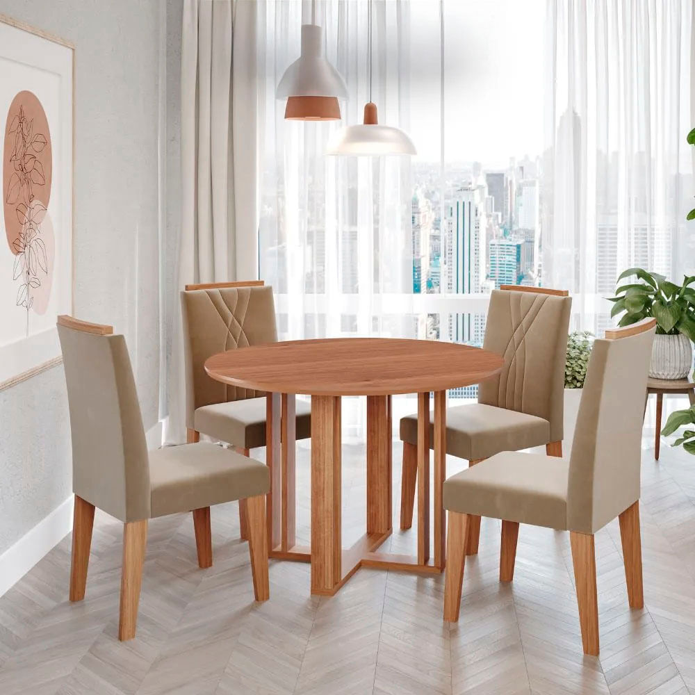 Juego de Comedor Redondo Flora 1.10 cm para 4 personas