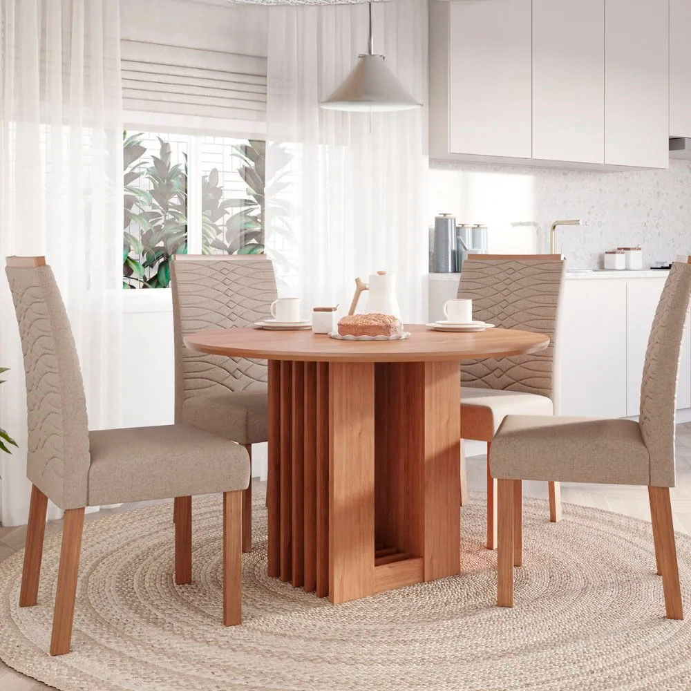 Juego de Comedor Redondo Ariela 1.10cm para 4 personas