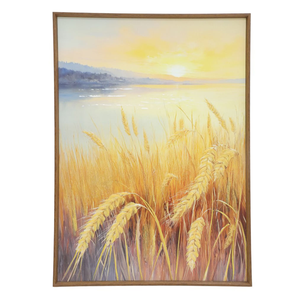 Cuadro decorativo espigas de trigo en atardecer 50x70 cm