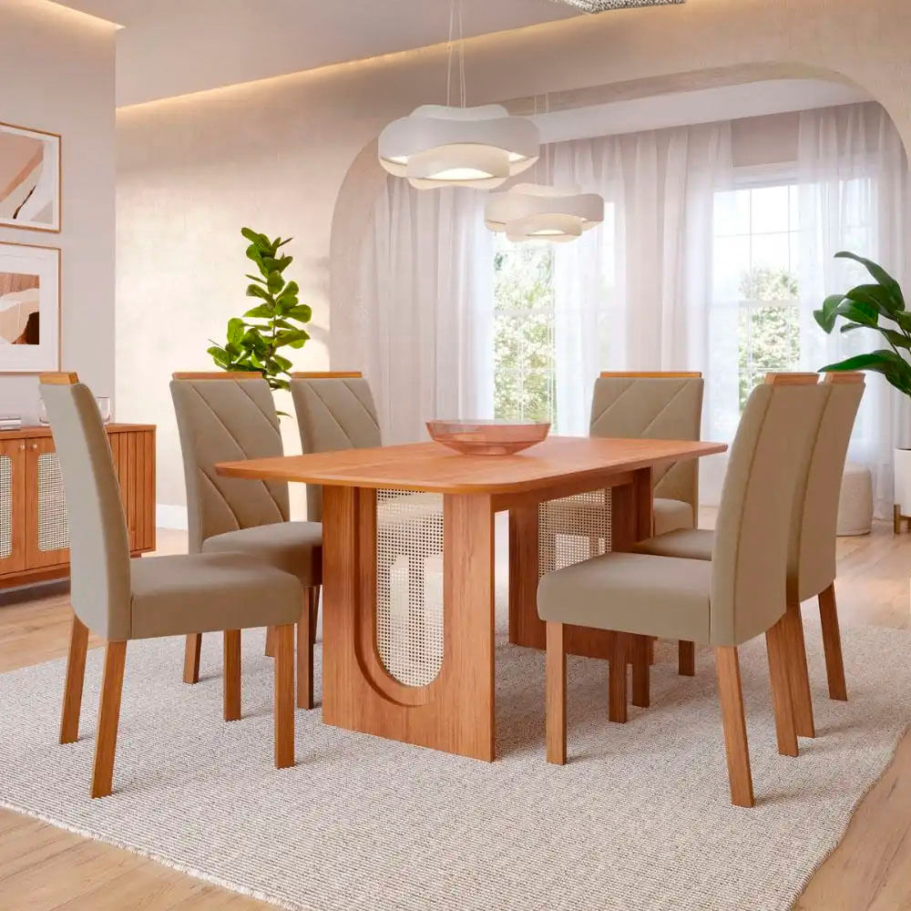 Juego de Comedor de madera Valentina 1.80 cm para 6 personas