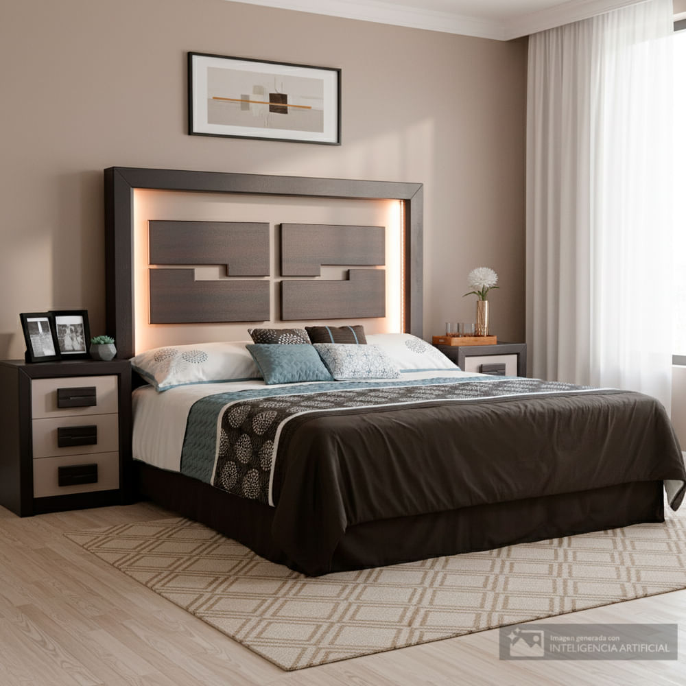 Respaldo king con mesas de noche paola II/ Paola Ii