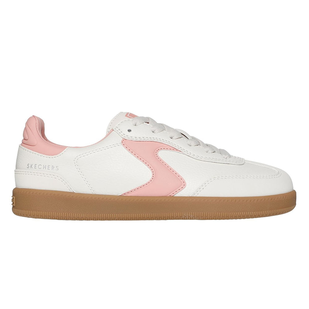 Zapato deportivo casual Skechers blanco/rosado  para niña