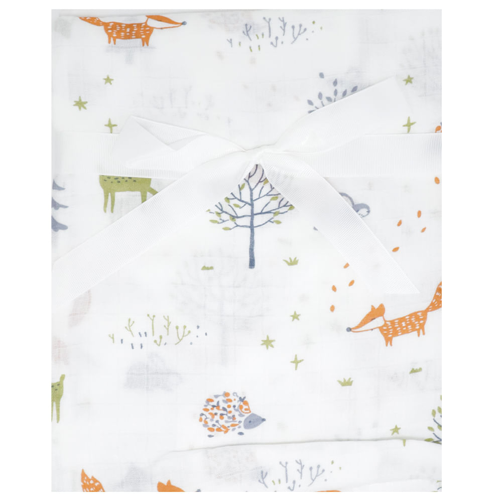 Frazada muselina multicolor con estampado para bebé