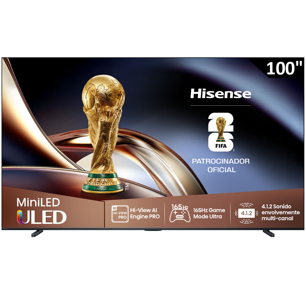 Pantalla Hisense 100" (254 cm) Mini LED UHD 4K HDR10+ 100U8QG
