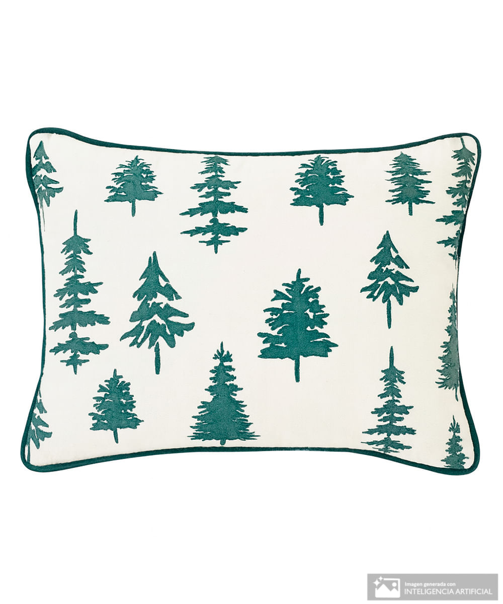 Cojín navideño estampado con bordado 30 x 45 cm