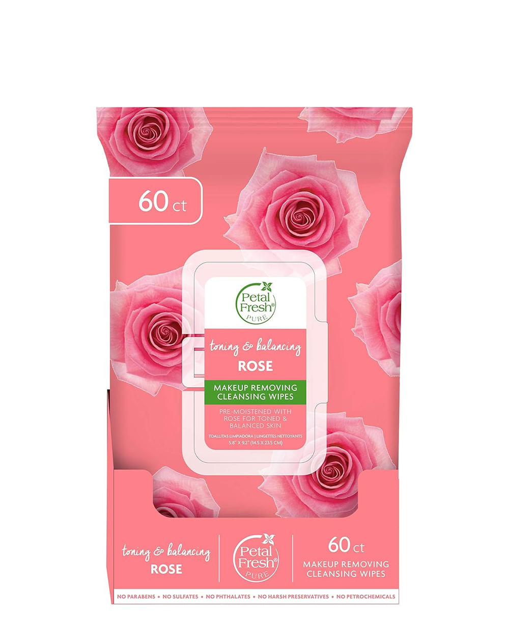Toallitas Removedoras de Maquillaje Rose 60 Unidades