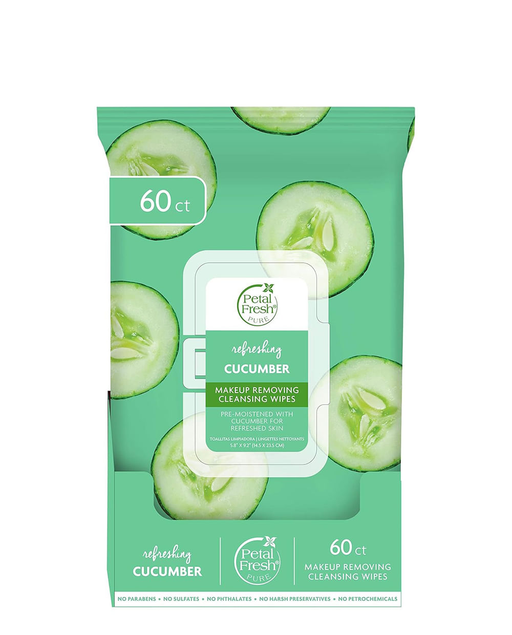 Toallitas Removedoras de Maquillaje Cucumber 60 Unidades