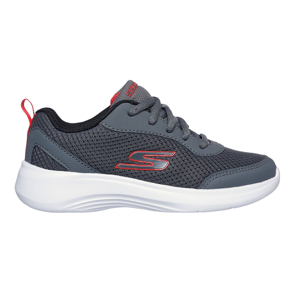 Zapato deportivo casual Skechers gris para niño
