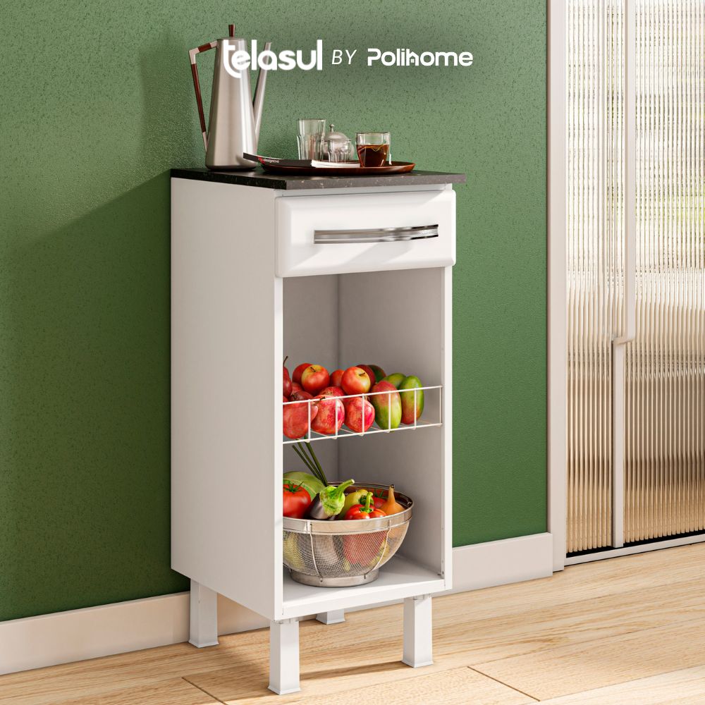 Frutero para cocina blanco en Acero 1 Cajón