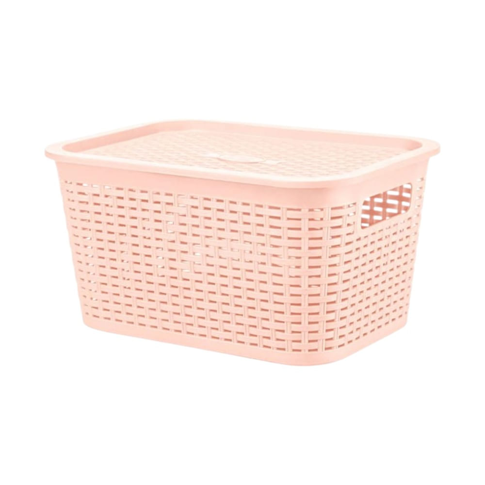 Cesta Tavarúa con tapa 6.5 Litros en color rosado