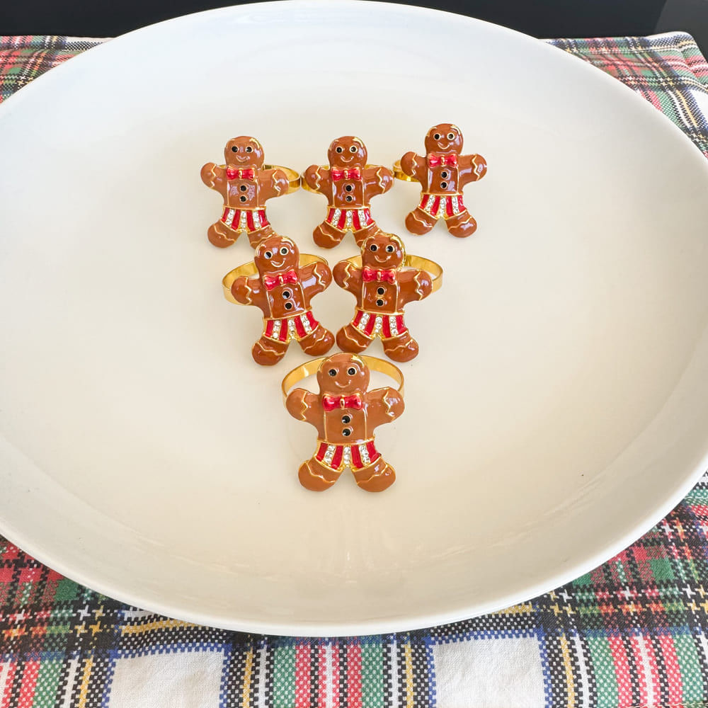 Set De 6 Porta Servilletas Metálico Gingerbread