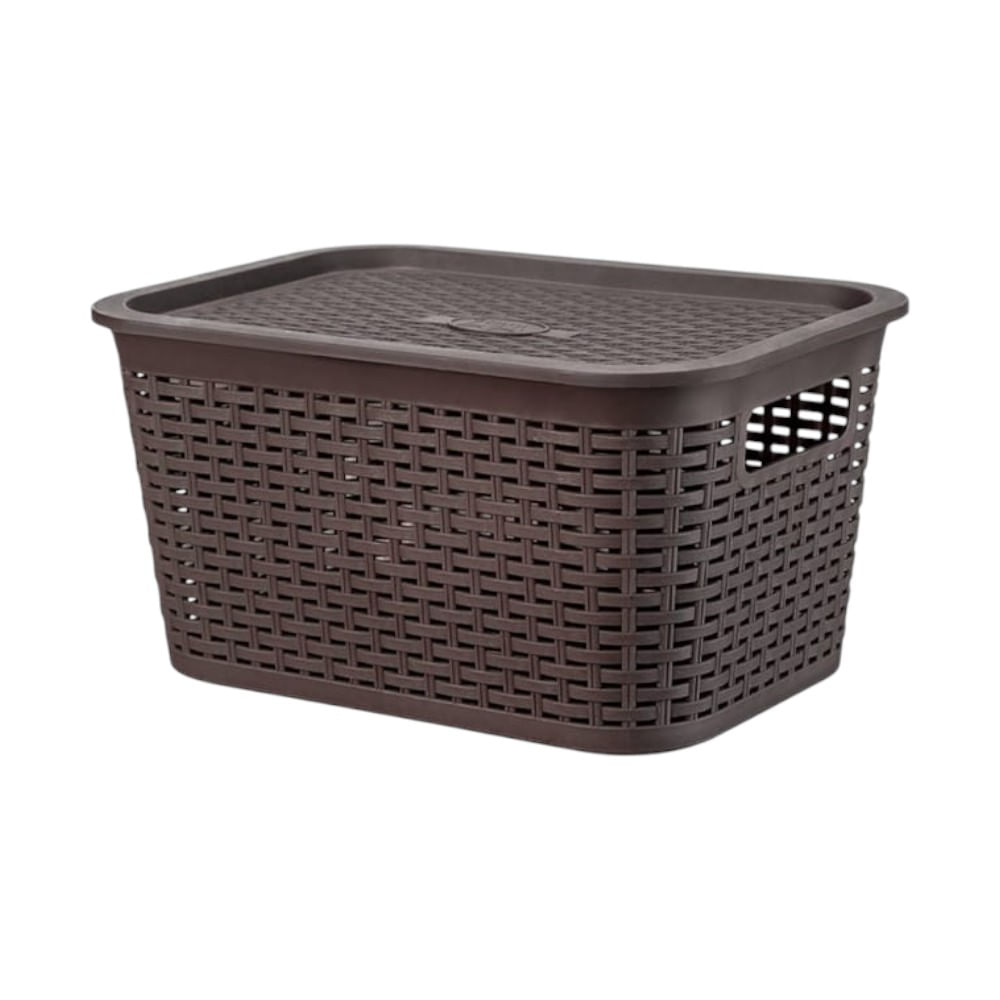 Cesta Tavarúa con tapa 6.5 Litros en color marrón