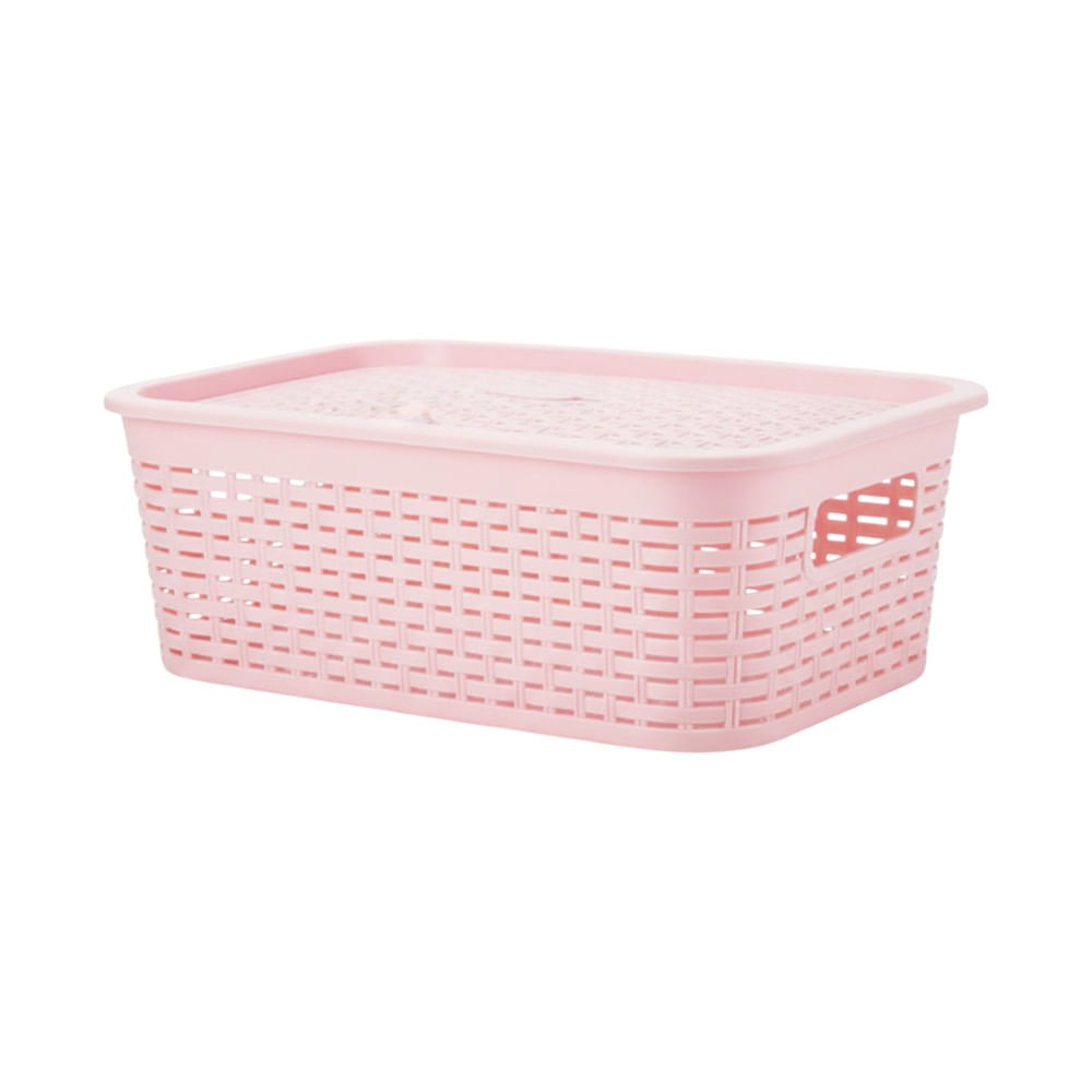 Cesta Tavarúa con tapa 13.0 Litros en color rosado