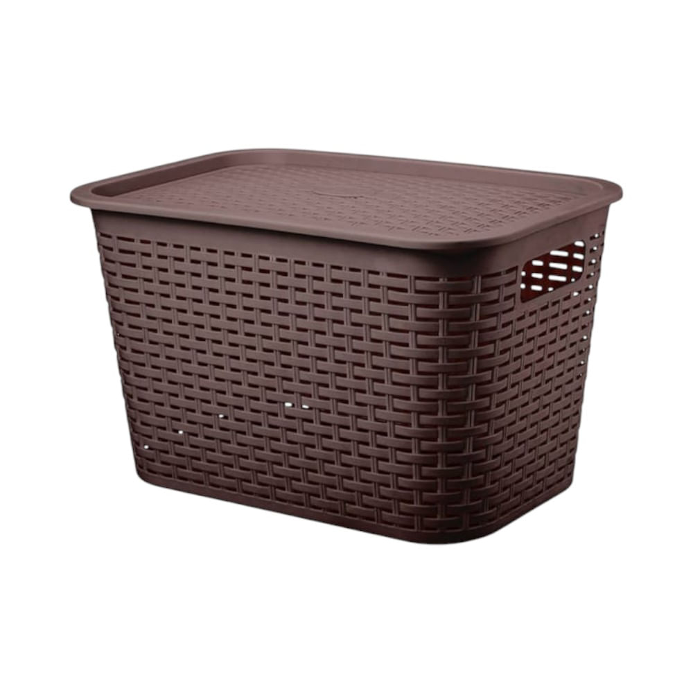 Cesta Tavarúa con tapa 22.0 Litros en color marrón