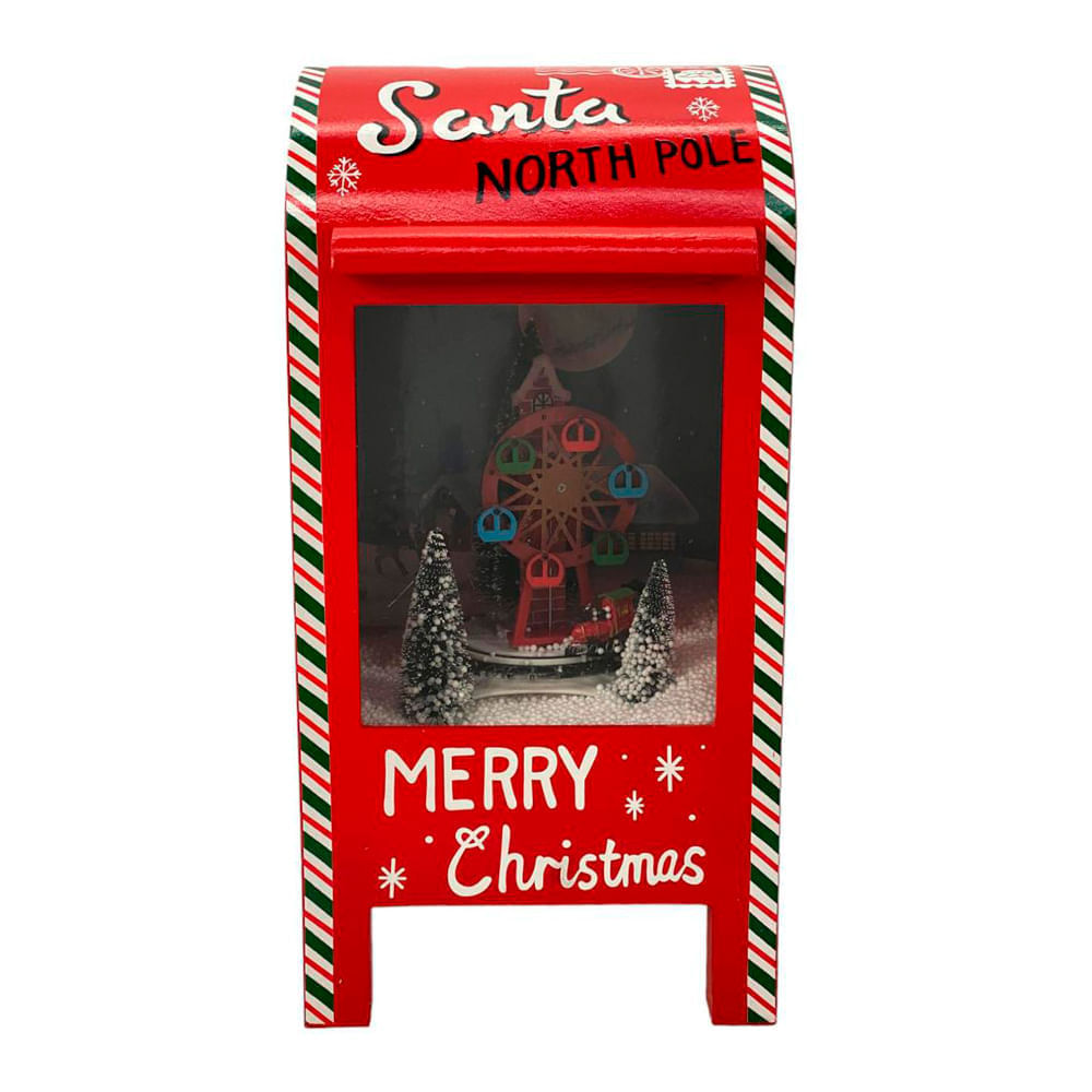 Buzón rojo navideño 22 x 22 x 44.5 cm