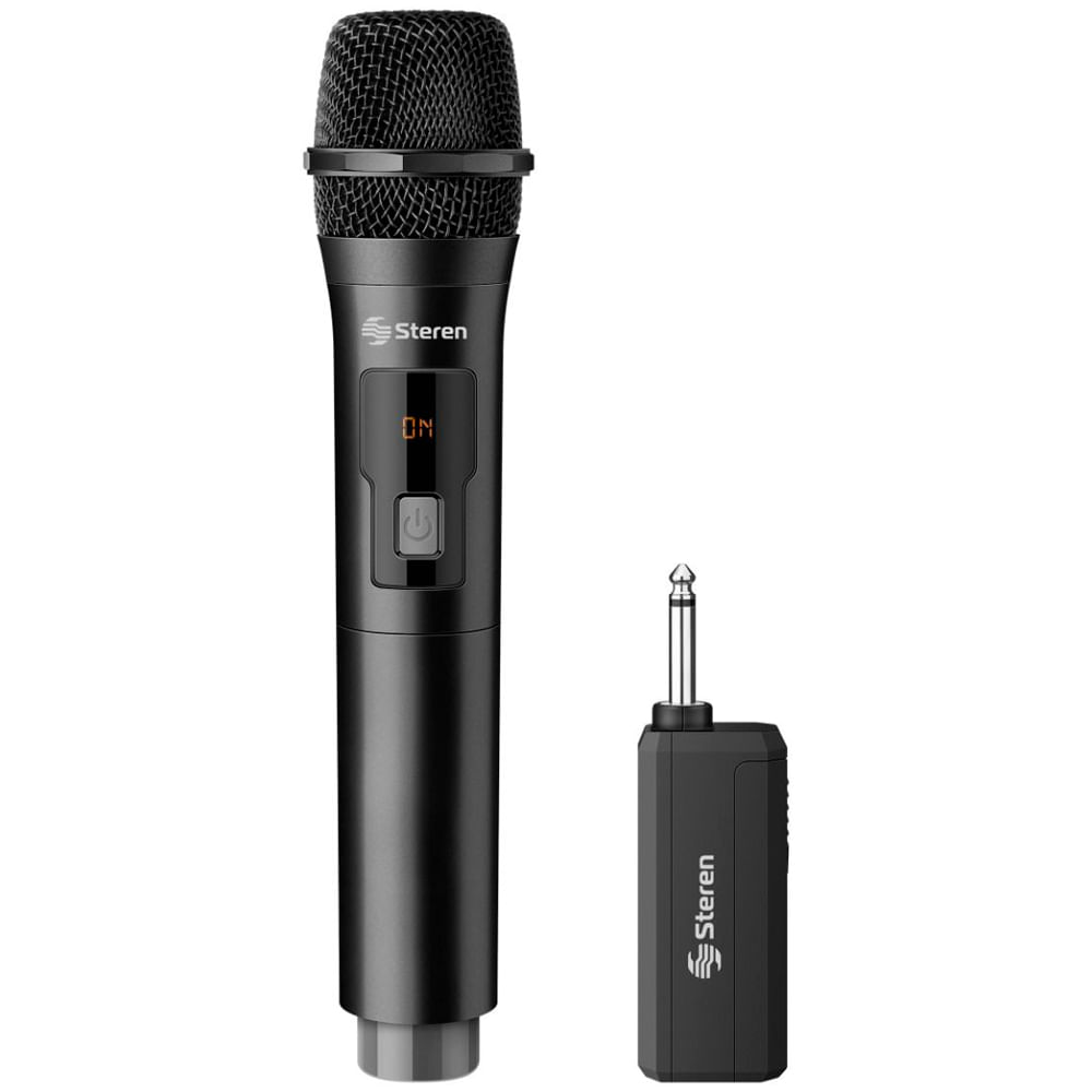 Micrófono inalámbrico y receptor, con batería recargable